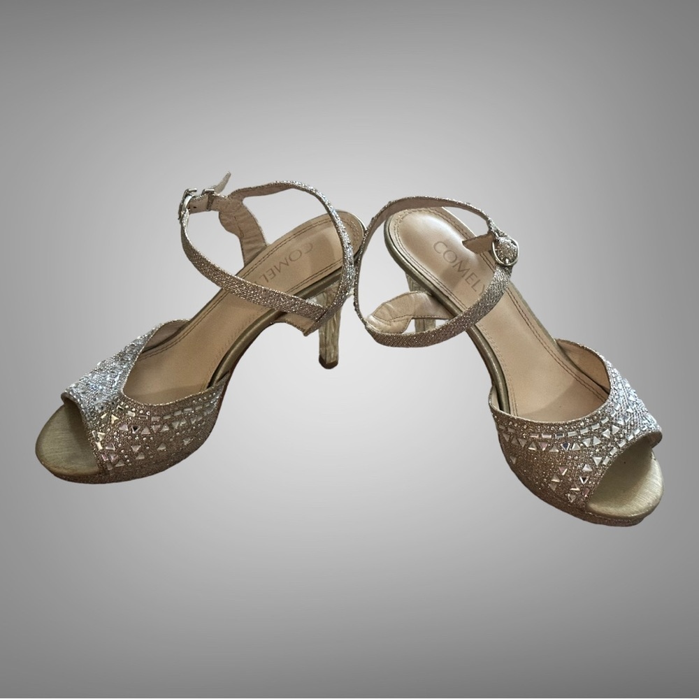 Comely Rhinestone Silver Heels - Picture 3 of 12